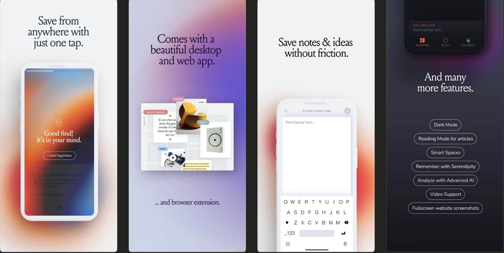 MyMind AI App - AI-powered iOS knowledge management tool with automatic categorization and smart search